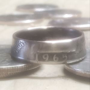 1965 quarter dollar coin ring sz 7
